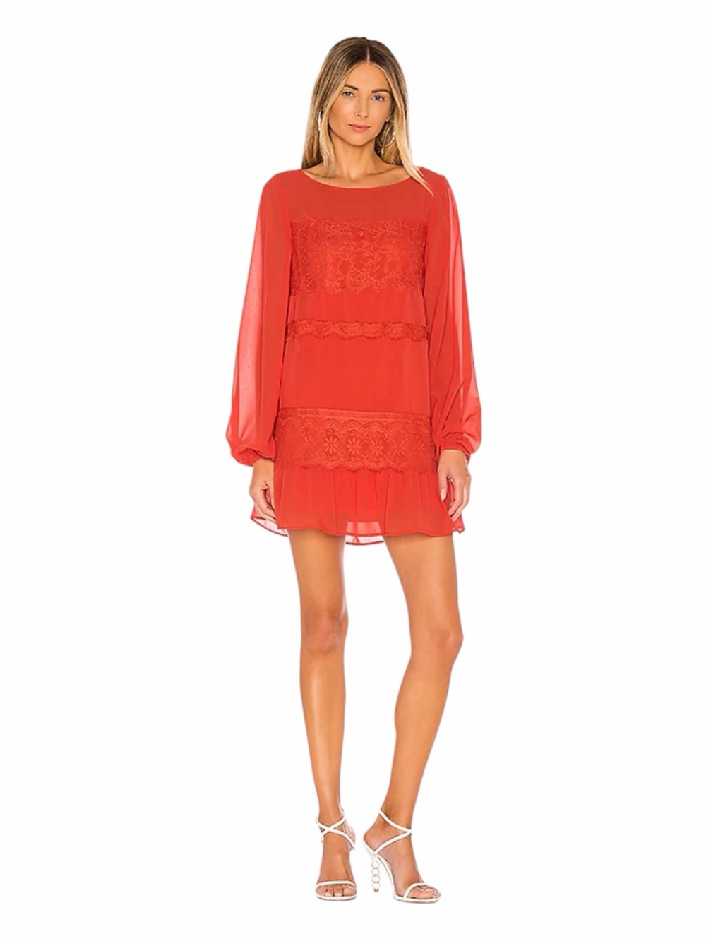 NWT! REVOLVE | Lovers + Friends Tao Mini Dress in Red Orange. Size Medium.